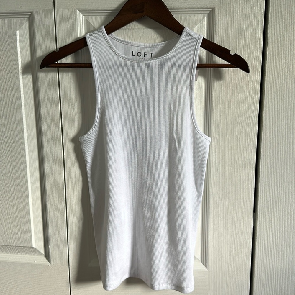 NWT Loft ribbed white tank top